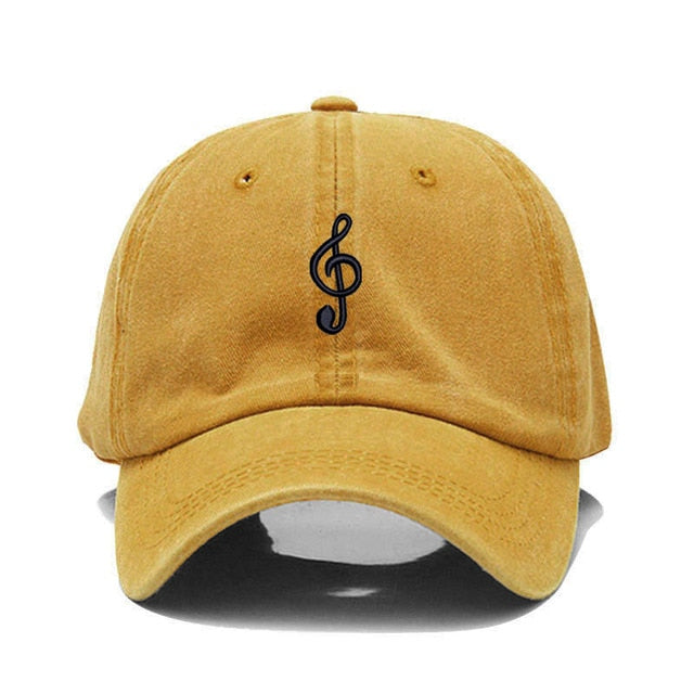 Vintage Washed Music Embroidery Cap