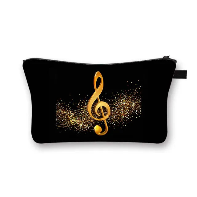 Music Print Cosmetic Bag