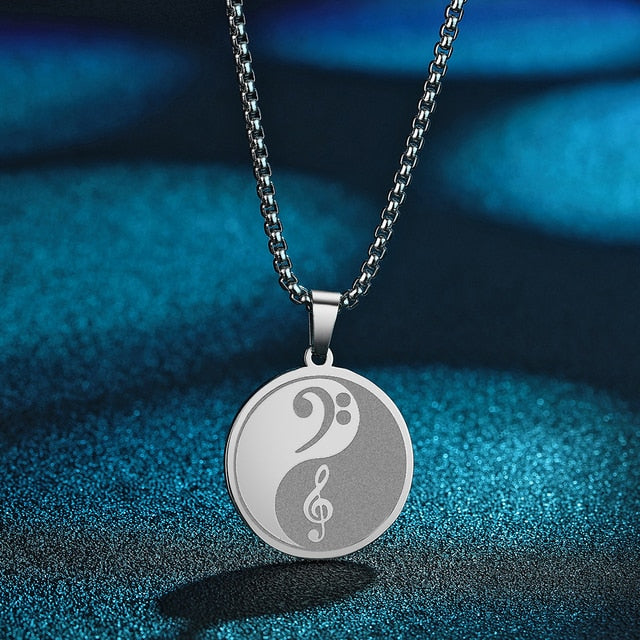 Yin Yang Music Clef Necklace