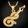 Guitar Zirconia Pendant Necklace