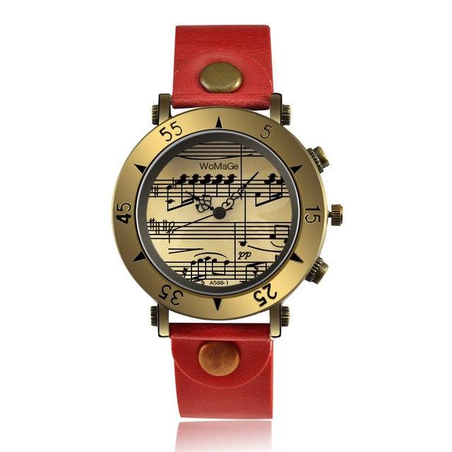 Leather Music Note Wristwatches