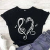 Simple Music Notes Printed T-shirt