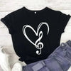 Simple Music Notes Printed T-shirt