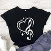 Simple Music Notes Printed T-shirt