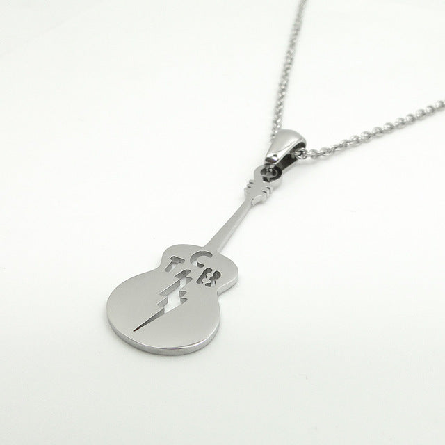 Lightning Guitar Pendant Necklace