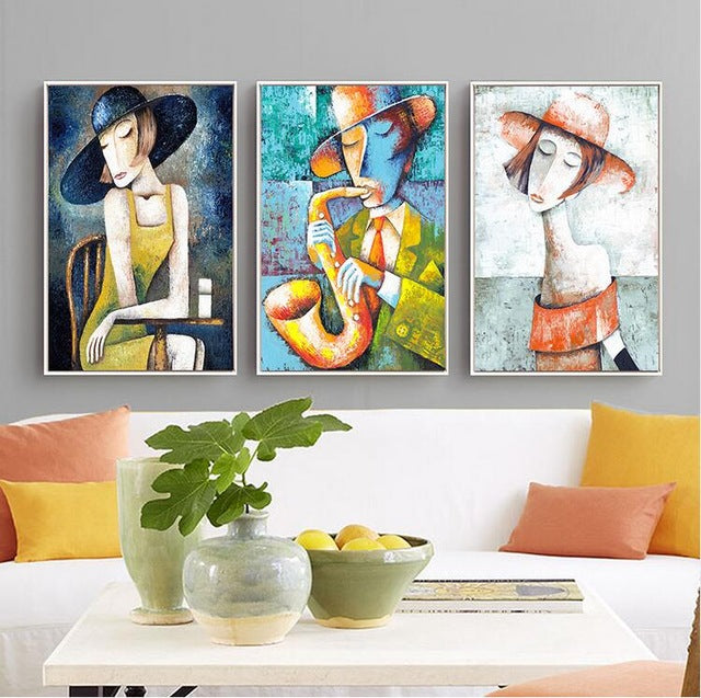 Picasso Saxophone Canvas Wall Art