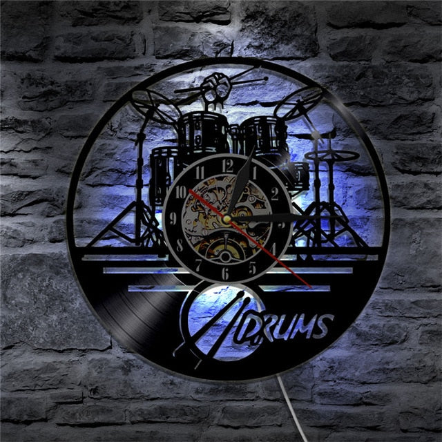 Drum Vinyl Wall Clock