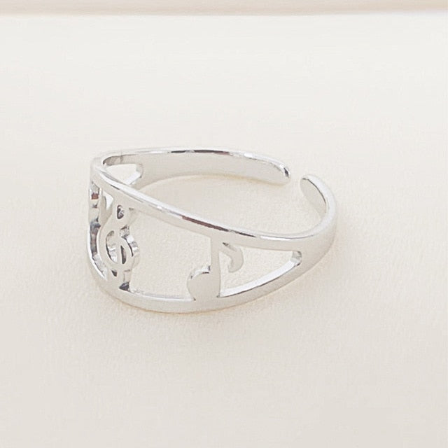 Three Music Note Open Ring