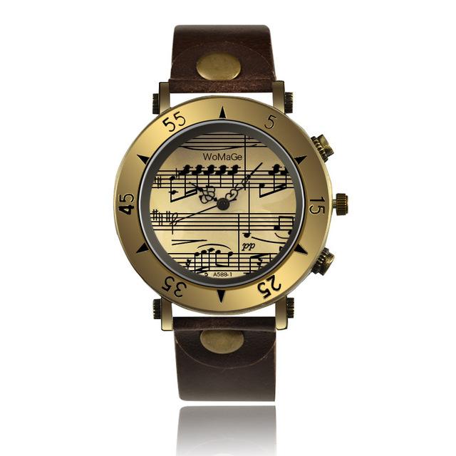 Leather Music Note Wristwatches