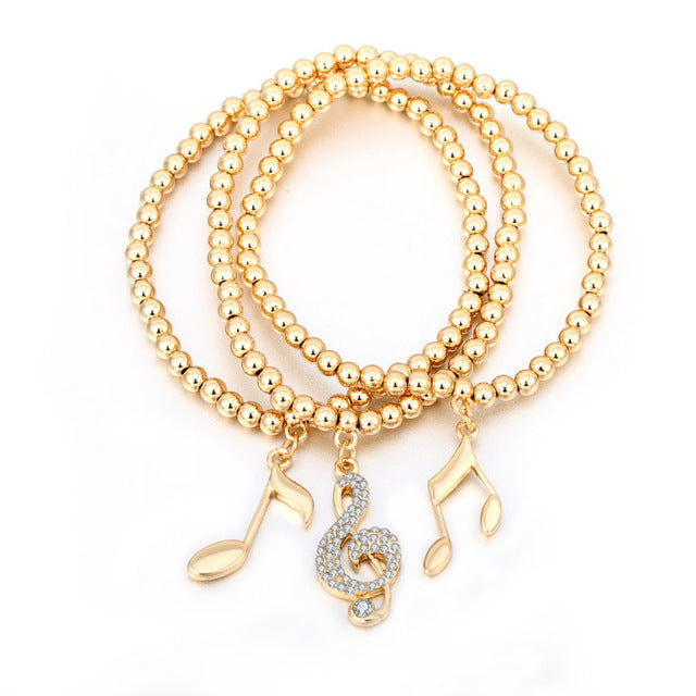 Musical Note Elastic Rope Bracelet