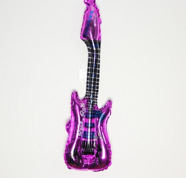 10pcs/lot Cartoon Guitar Party Foil Balloon - 10pcs Purple - { shop_name }} - Review