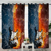Fire/Water Guitar Window Curtain