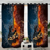 Fire/Water Guitar Window Curtain