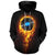 Flame Fire Vinyl Record Zip Hoodie