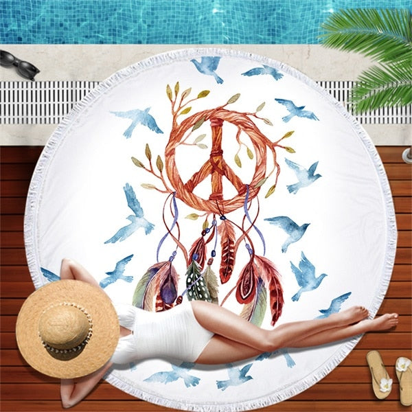 Music Note Large Round Beach Towel