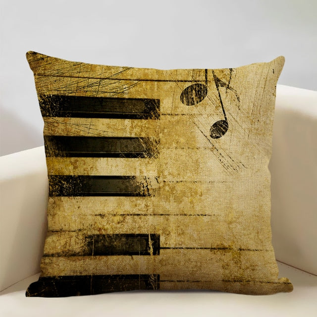 Sofa Music Note Cushion Cover