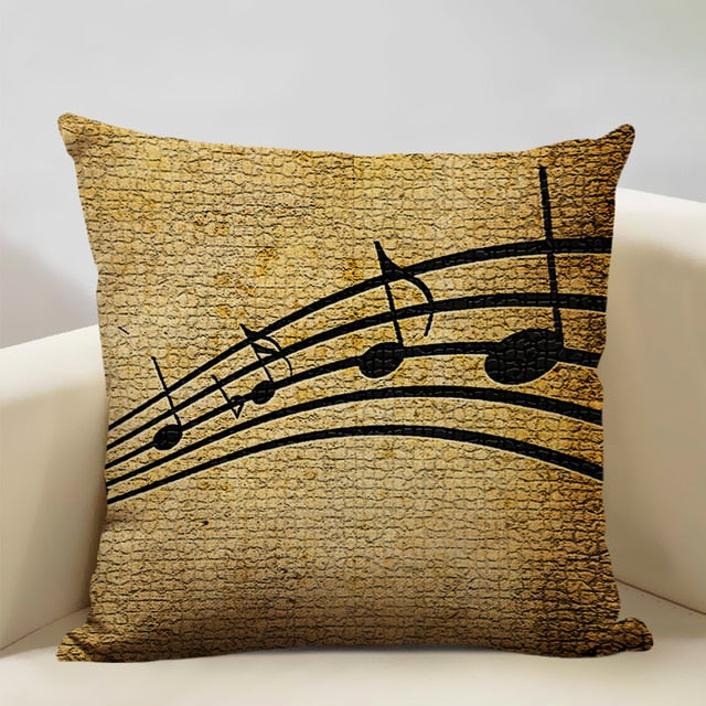 Sofa Music Note Cushion Cover