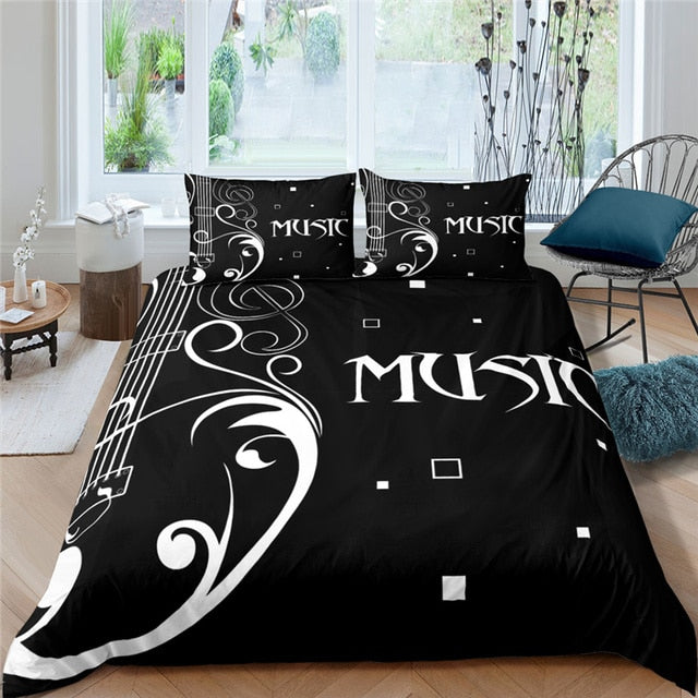 Music Note Guitar Bedding Set