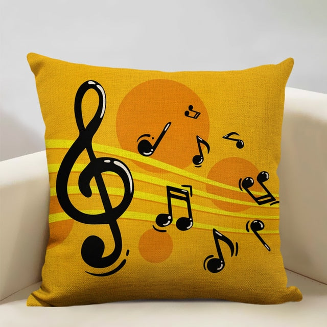 Sofa Music Note Cushion Cover