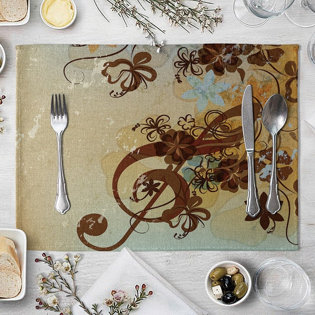 Music Notes Art Table Mat