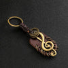 Musical Note Leather Keychain