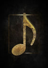 Gold Music Note Instrument Poster