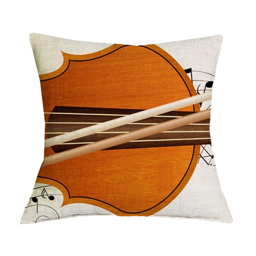 Guitar Musical Note Pillow Cover