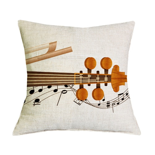 Guitar Musical Note Pillow Cover