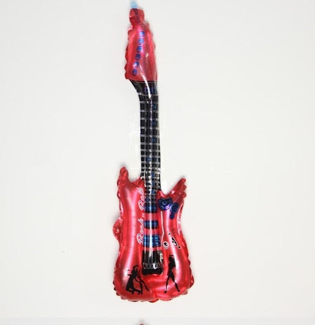 10pcs/lot Cartoon Guitar Party Foil Balloon - 10pcs Red - { shop_name }} - Review
