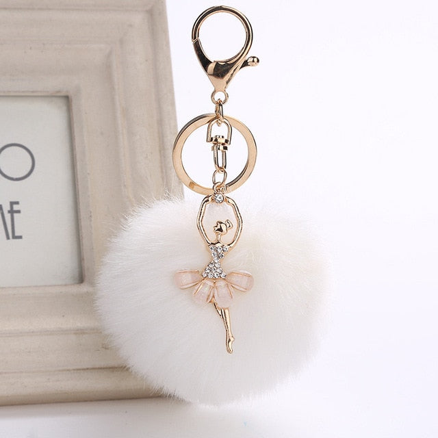 Ballet Pom-pom Keychain