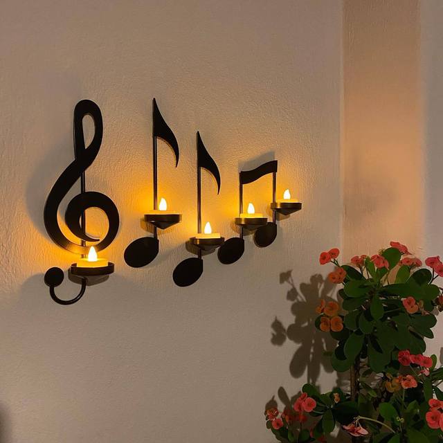 Music Notes Wall Candle Holder