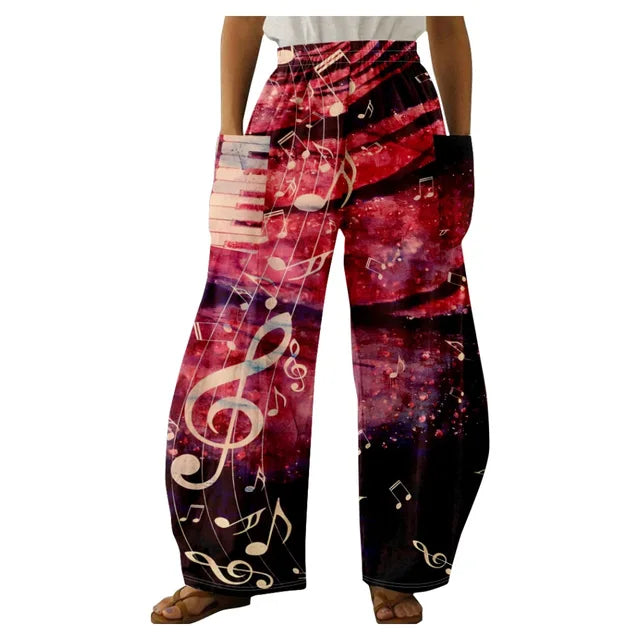 Double Pockets Music Loose Pants