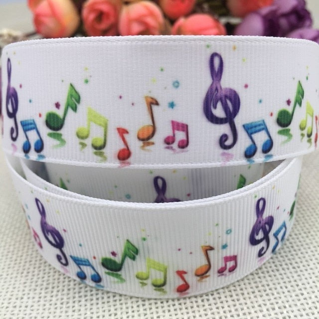 Musical Printed Grosgrain Ribbon
