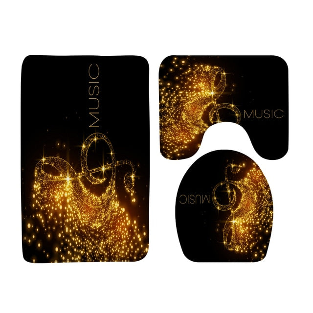 Treble Clef Bathroom Curtain Set