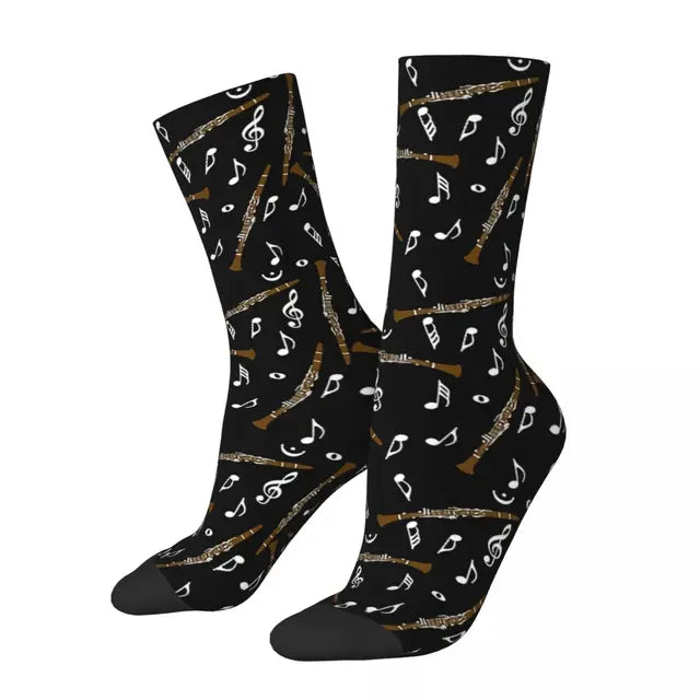 Clarinet & Music Notes Crew Socks