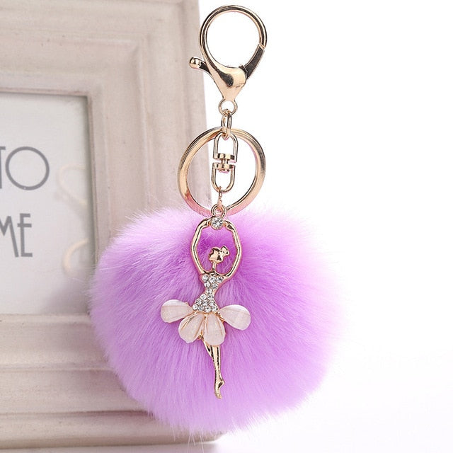 Ballet Pom-pom Keychain