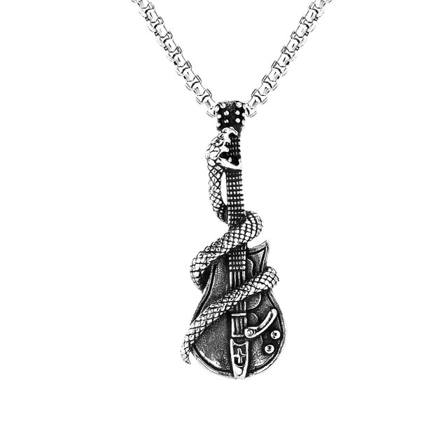 Vintage Snake & Guitar Necklace