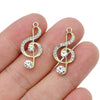 6pcs DIY Crystal Music Charm