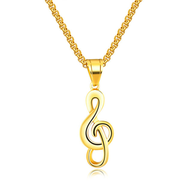 Treble Clef Rock Necklace