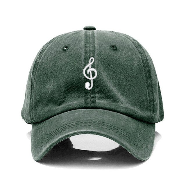Vintage Washed Music Embroidery Cap