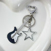 Guitar Heart Star Keychain