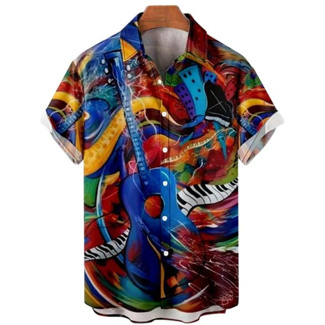 Music Guitar Print Shirt