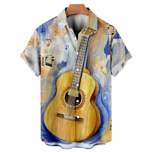 Music Guitar Print Shirt