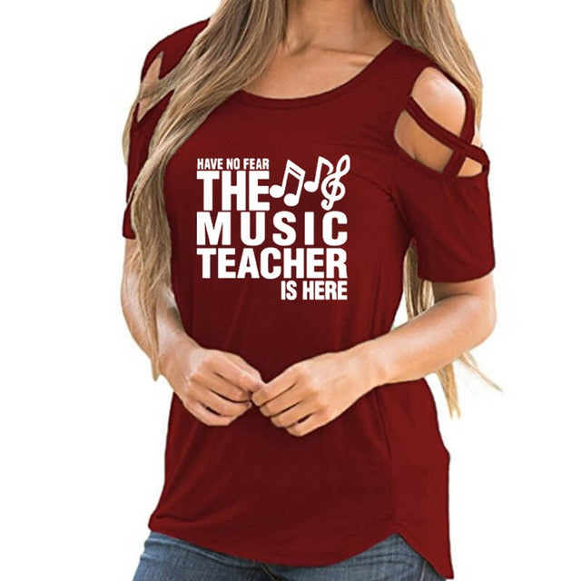 The Music Teacher Is Here Hollow Out Top