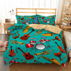 3D Guitar Print Bedding Sets - Green Multi Music Instruments / US Twin - { shop_name }} - Review