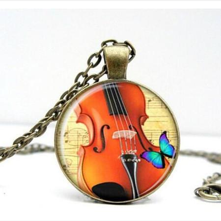 Violin Glass Necklace - Artistic Pod