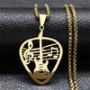 Gold Color Hollow Guitar Pick Necklace