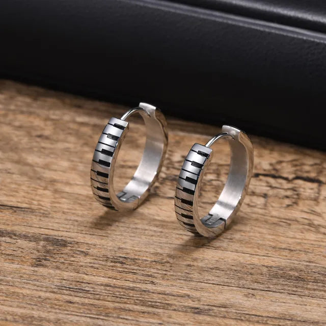 Piano Keys Hoop Earrings