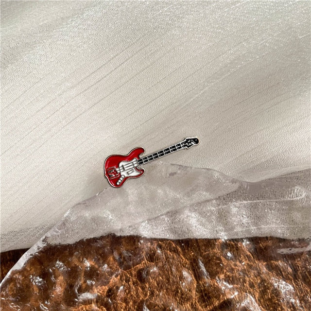 Music Instruments Enamel Brooch