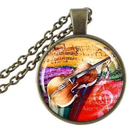 Violin Glass Necklace - Artistic Pod